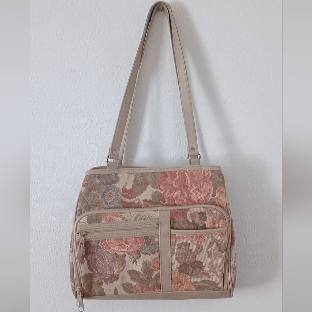 Floral Beige Tote Bag